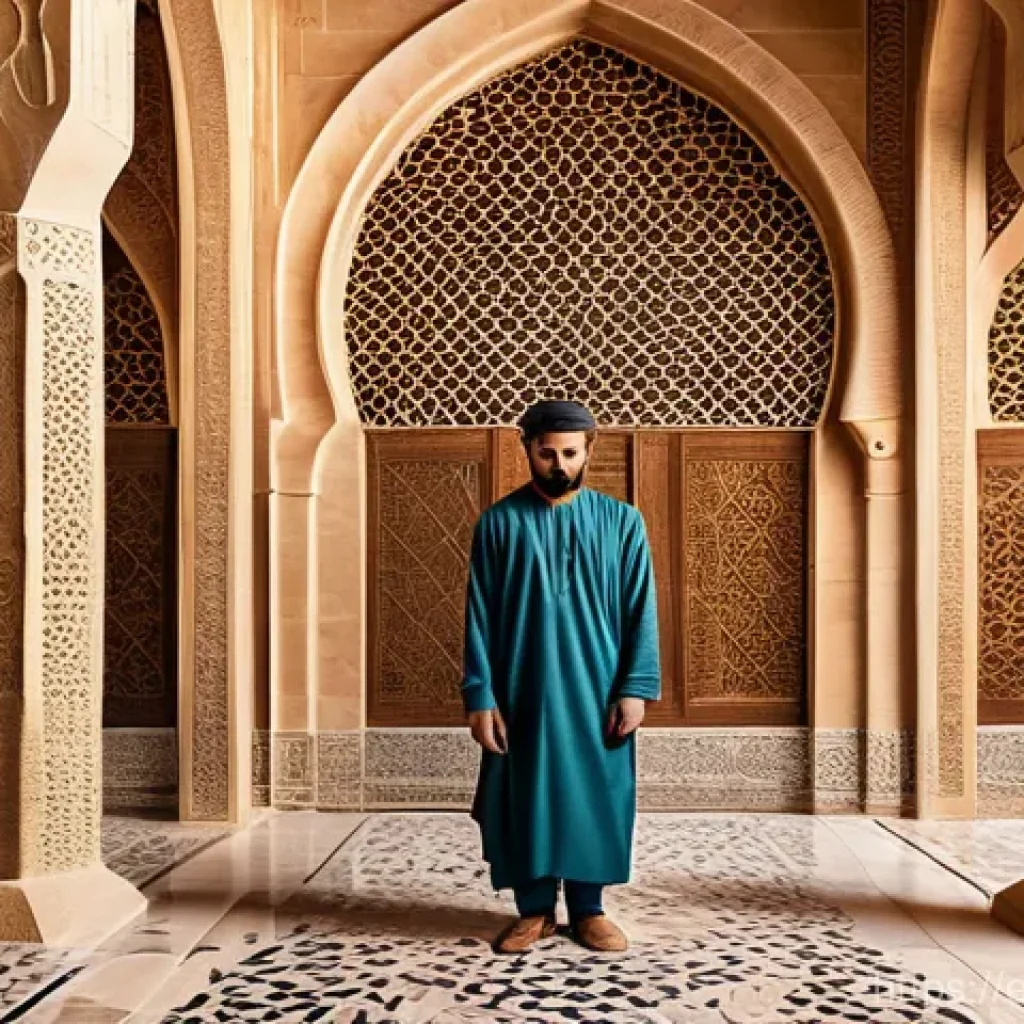 이라크 출신 유명 시인 - **Prompt 1: The Birth of Free Verse**
    "A visionary Arab poet, inspired, stands confidently amids...