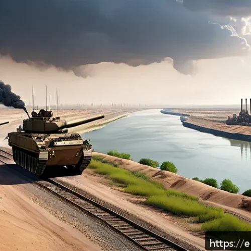 이라크 이란 전쟁의 원인 - A detailed, realistic depiction of the Shatt al-Arab waterway during the height of Iraq-Iran tension...